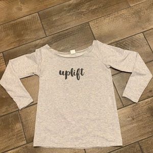 Zyia Uplift off the shoulder lightweight sweatshirt.